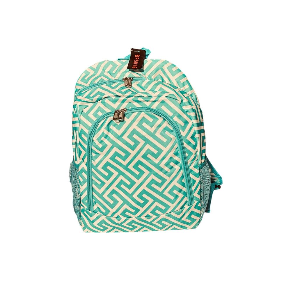 Awesome Teal aqua Chevron pattern full size backpack school travel weekend bag